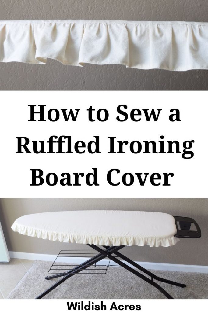 pin image for how to sew a ruffled ironing board cover
