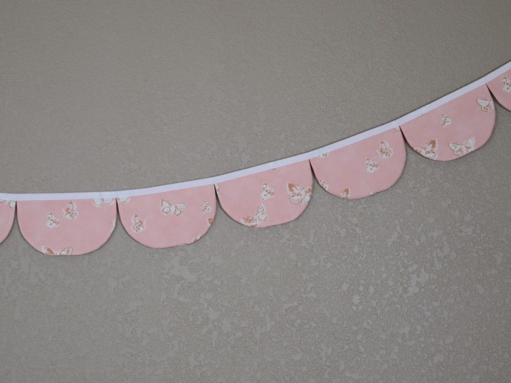 finished scalloped fabric bunting
