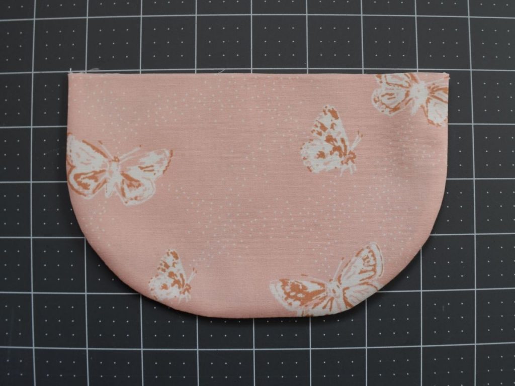 sewn scallop shape in butterfly fabric